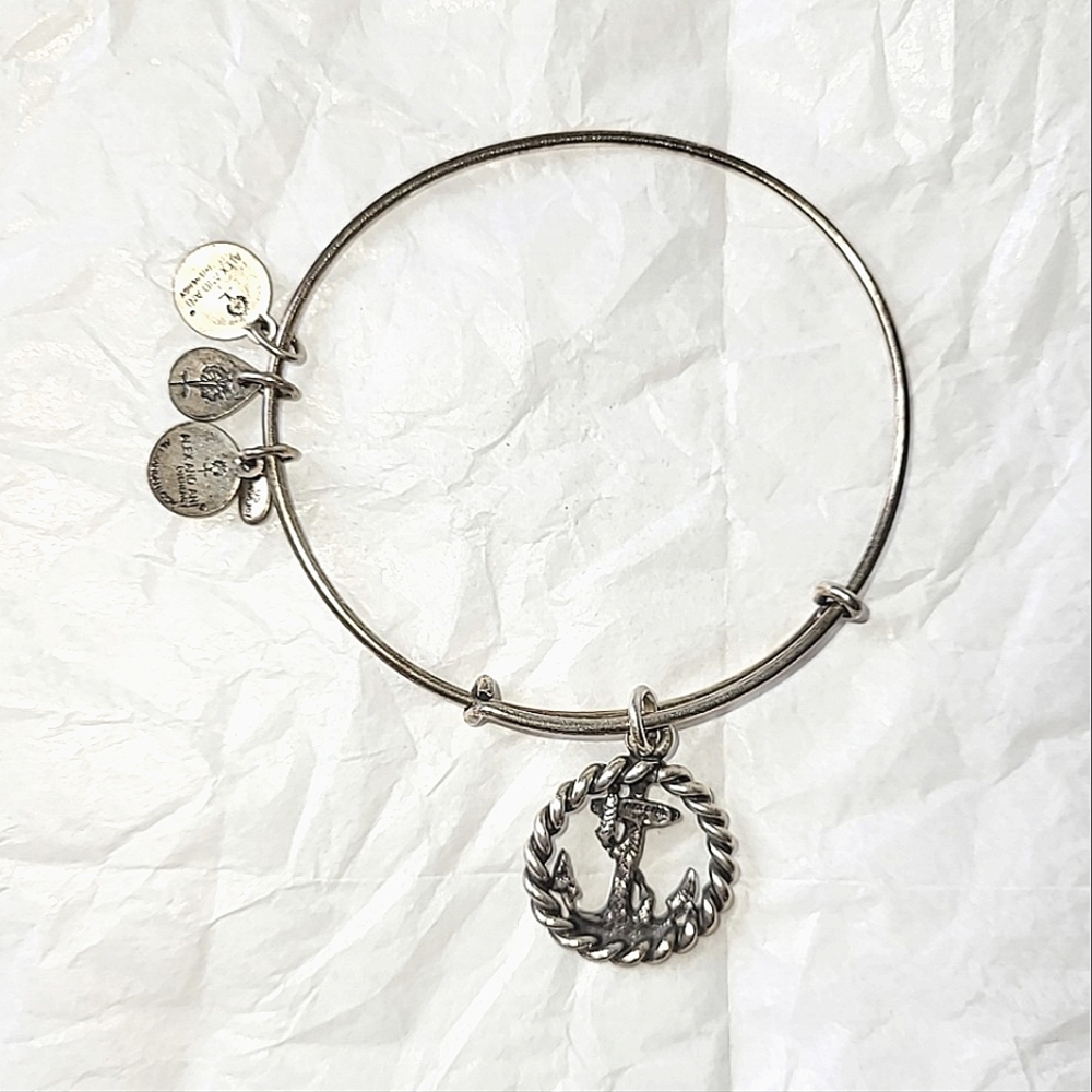 ALEX AND ANI ANCHOR CHARM BANGLE BRACELET - Picture 4 of 7